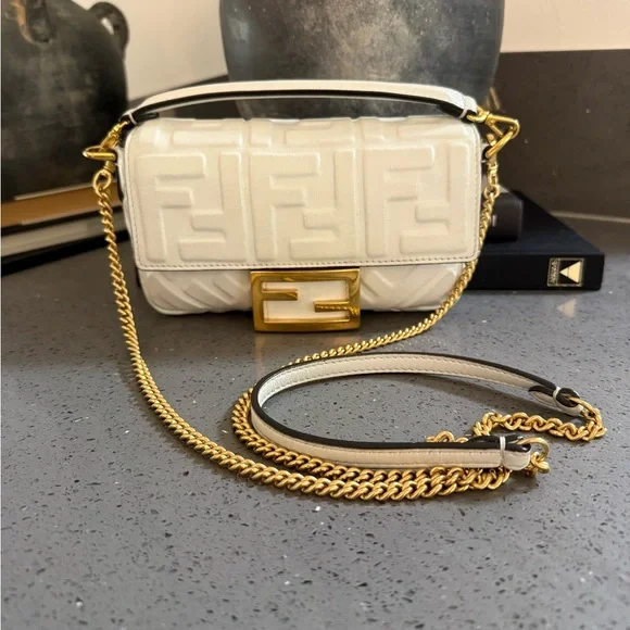 Fendi White Baguette Bag Mini - Picture 8 of 11